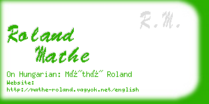 roland mathe business card